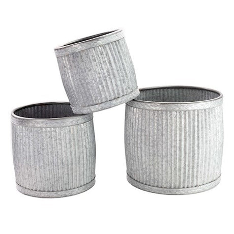 Vintage Dolly Planters, Set of Three, Antique Galvanised - Frankton's